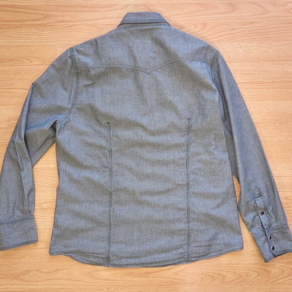 True Religion Gray Western Style Button Up Shirt, Long Sleeve, Size XL - Picture 8 of 8